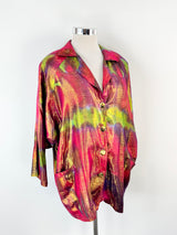 Comme des Garsons Pink Green Purple & Metallic Gold Shirt - AU10/12