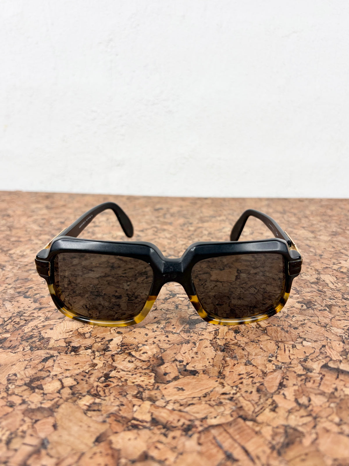 Cazal Square Frame Gold, Black & Tortoiseshell Sunglasses