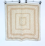 Vintage Jaeger Cream Apple Patterned Silk Scarf
