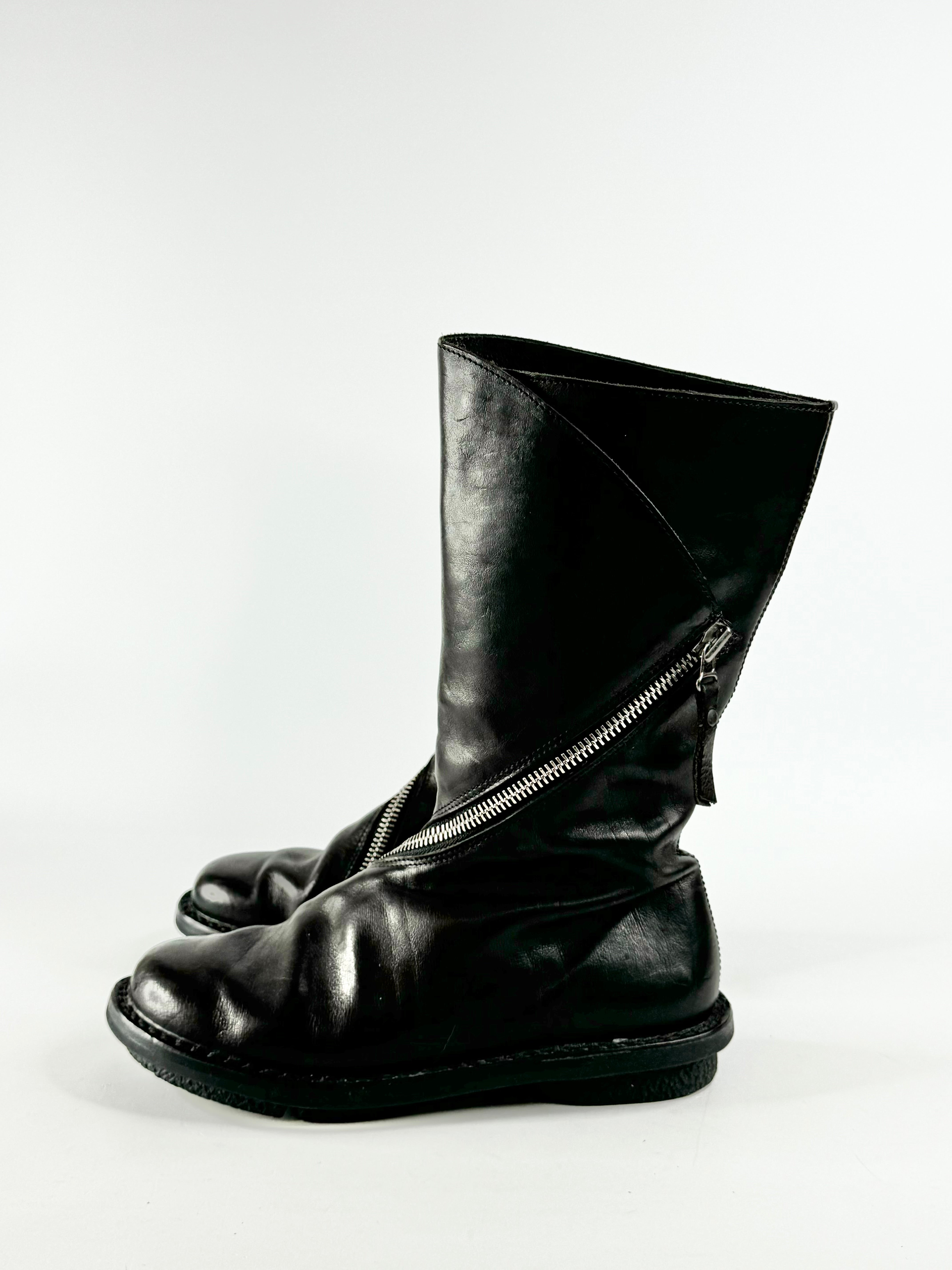 Trippen Black Zipper Calf Boots - EU38