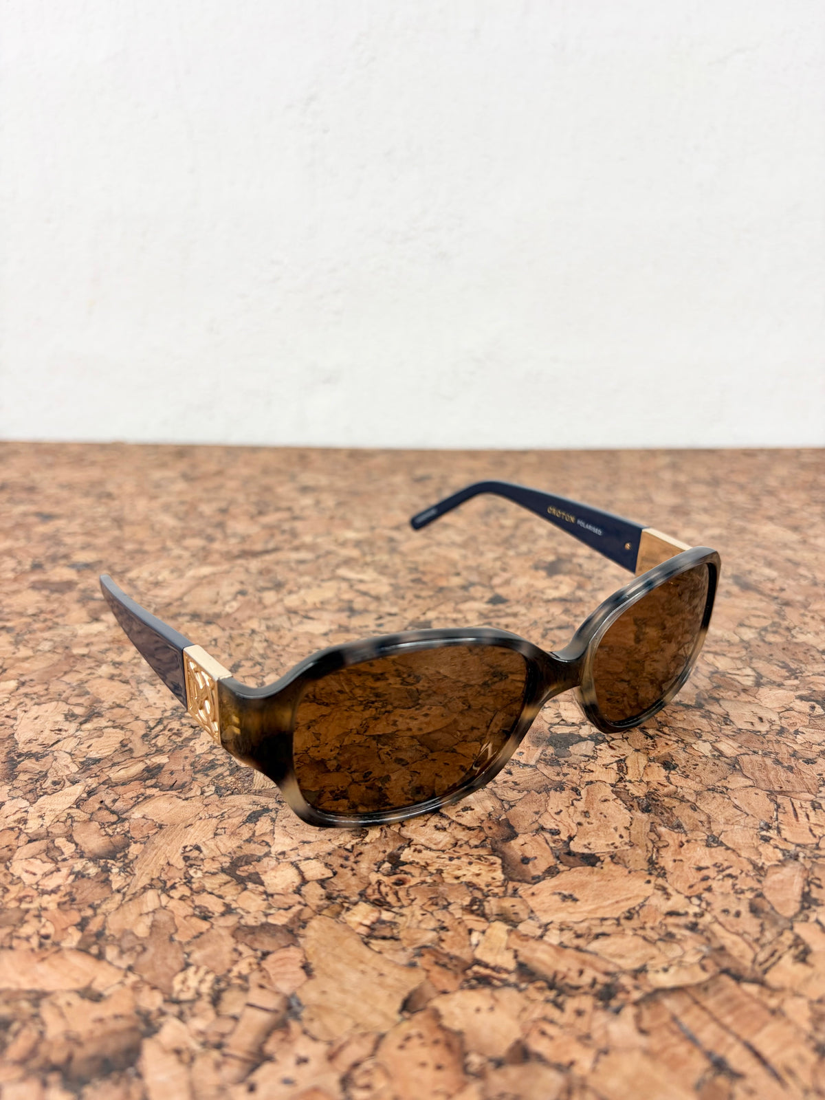 Oroton Jacinta Navy & Tortoiseshell Rectangular Frame Sunglasses