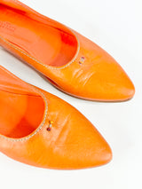 Henry Curl for Barneys New York Tangerine Pointed Toe Ballet Flats - EU37.5