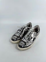 Karl Lagerfeld Metallic Silver Patent Sneakers - EU37