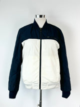 Tommy Hilfiger Blue & White Reversible Bomber Jacket - L