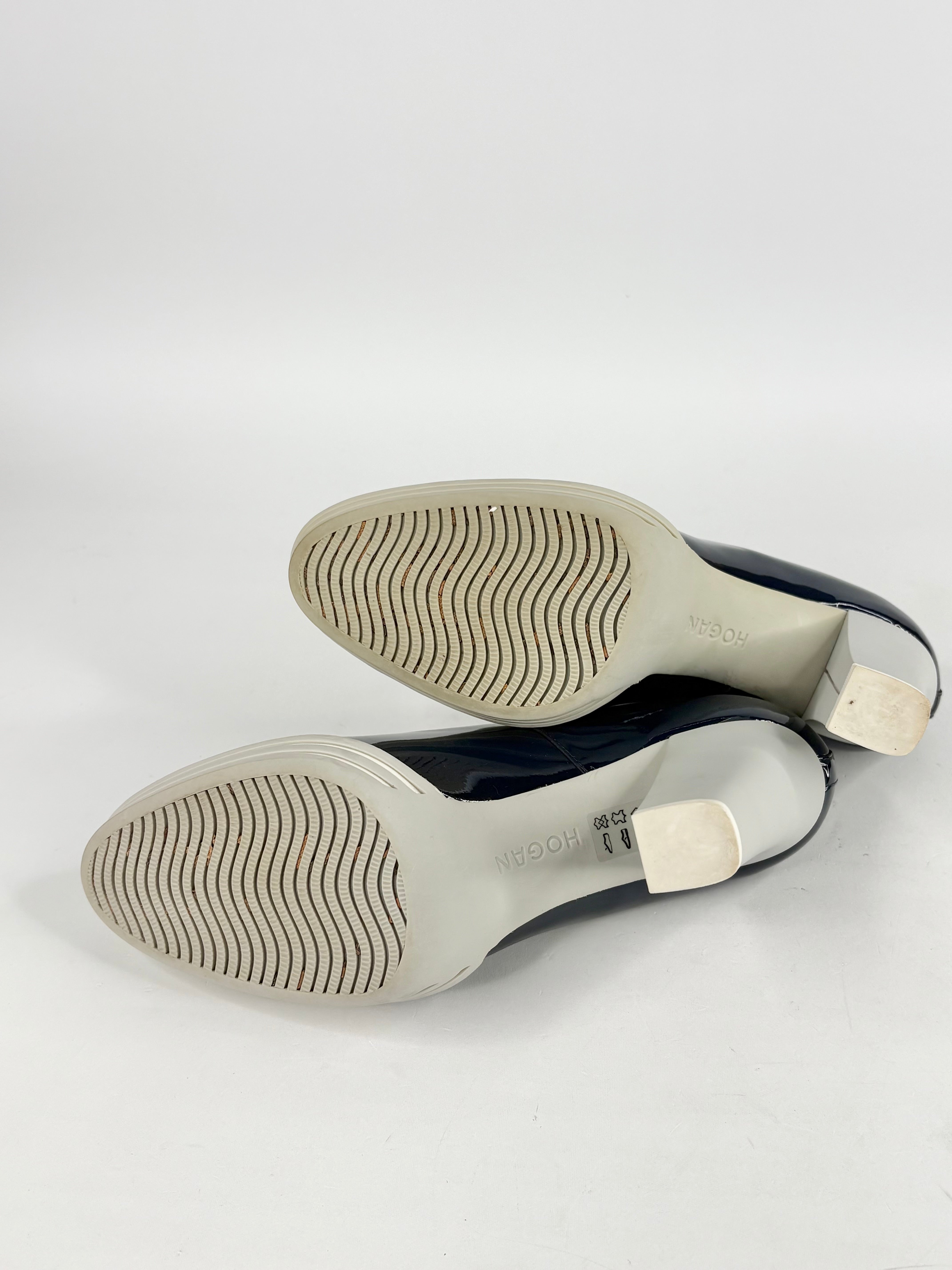 Hogan Patent Dark Blue Leather Pumps - EU39