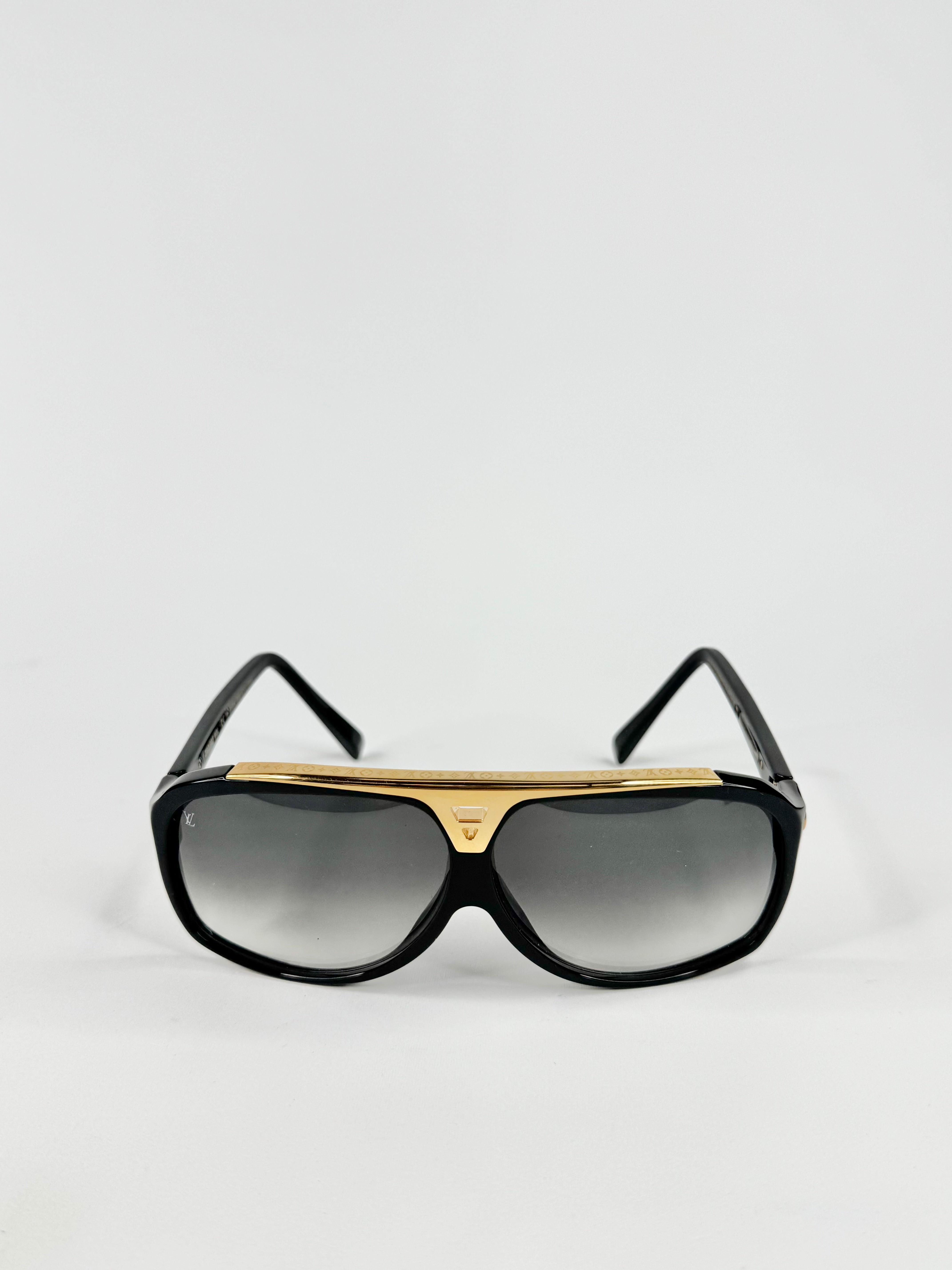 Louis Vuitton Black & Gold 'Evidence' Square Sunglasses
