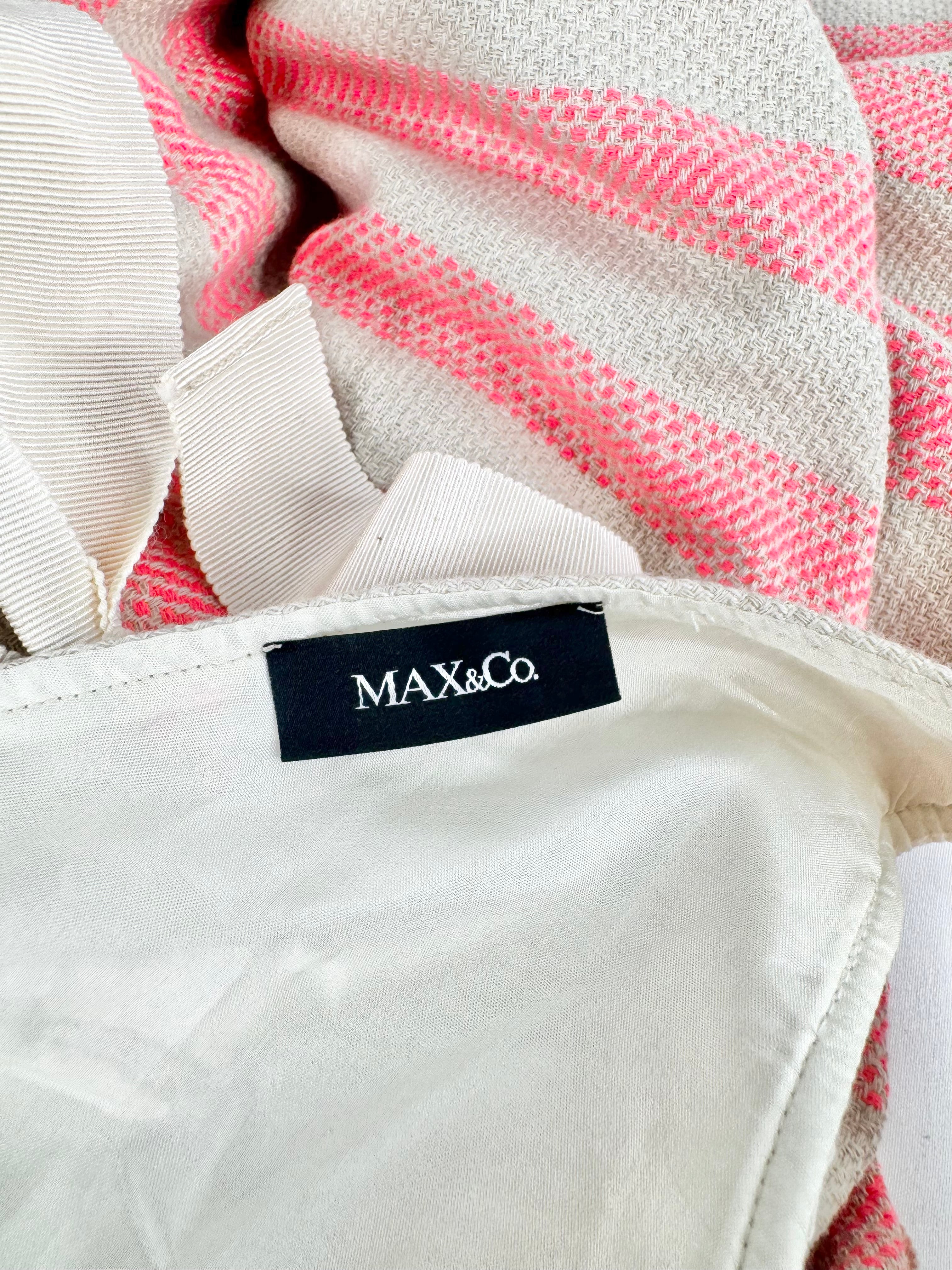 Max & Co Blush Pink & Cream Striped & Jewel Embellished Dress & Jacket - AU8