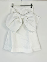 Diish White Strapless Bow Detail Linen Mini Dress - AU6