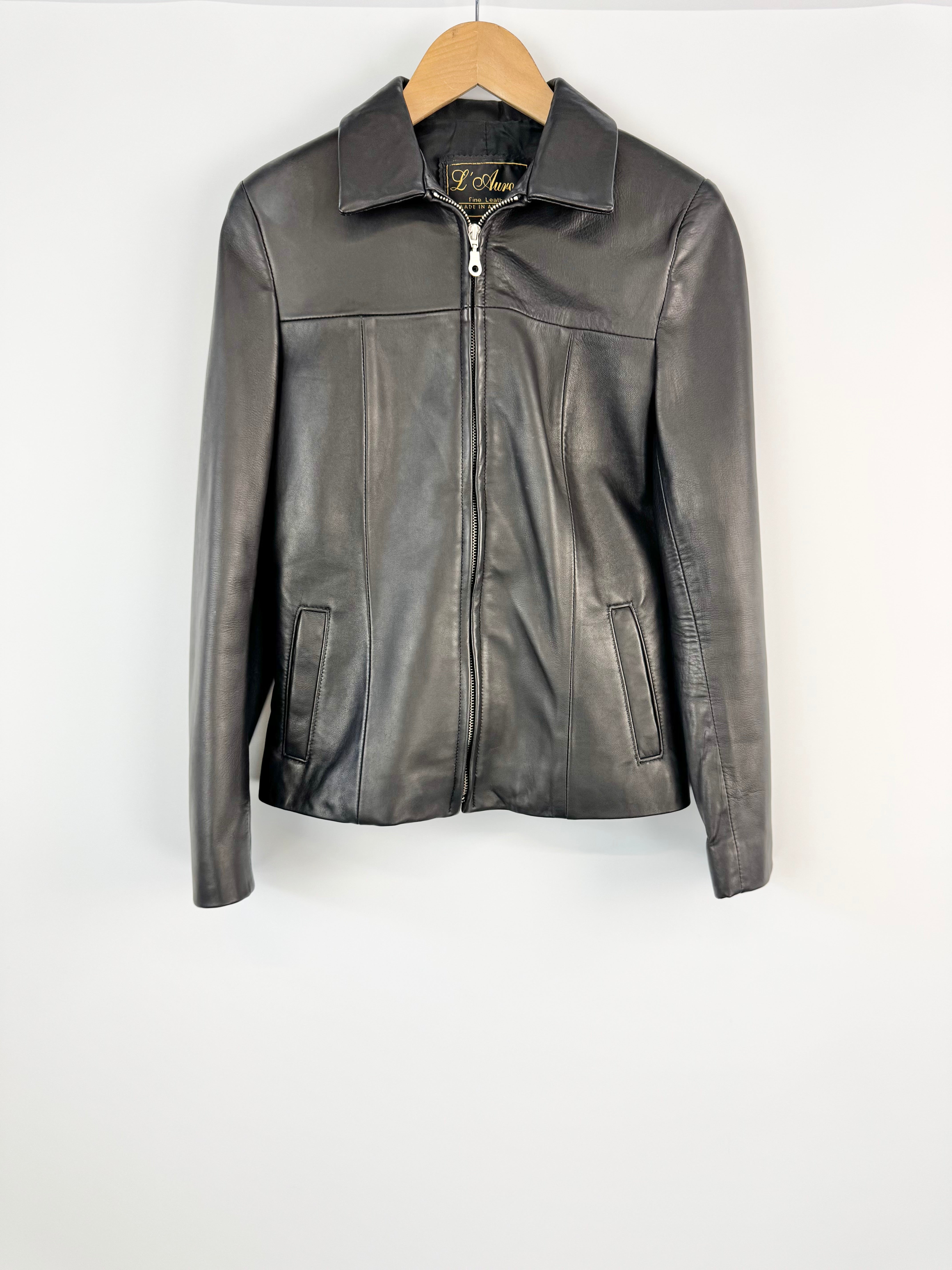 L'Aurore Black Leather Jacket - AU6