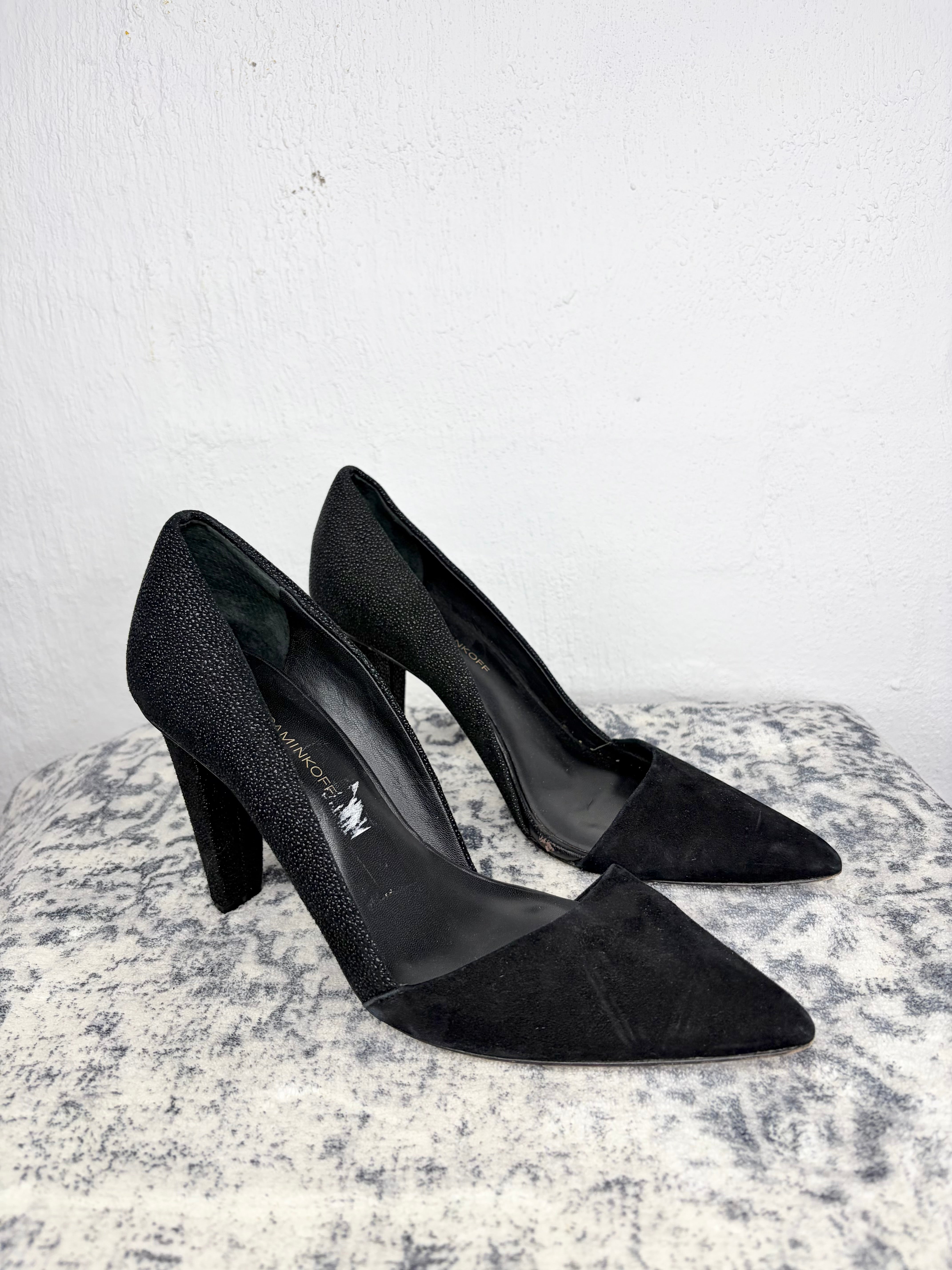Rebecca Minkoff Black Microbead Textured Heels - EU40
