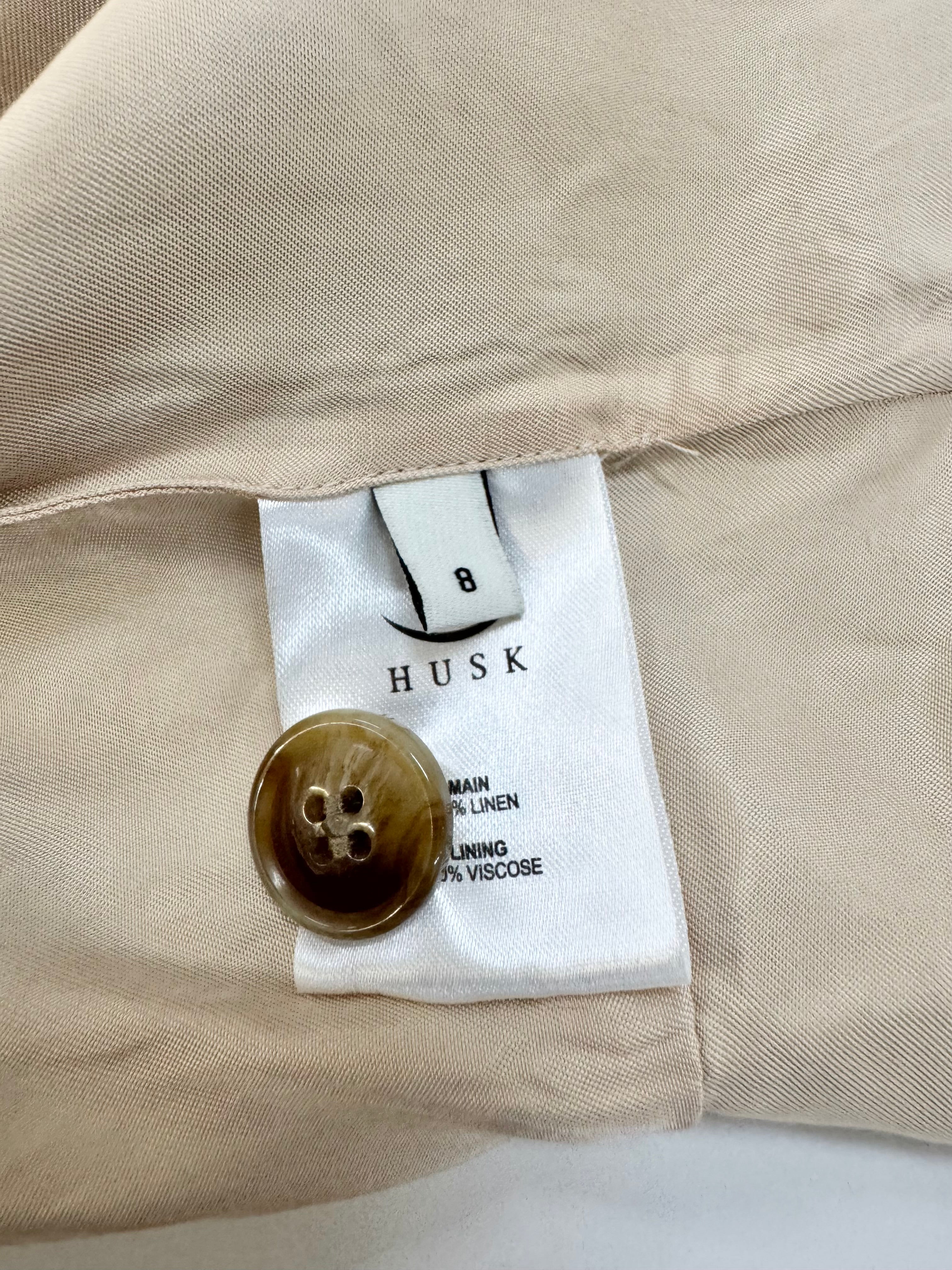 Husk Grey Beige & Blue Prince of Wales Check Linen 3 Piece Suit - AU8