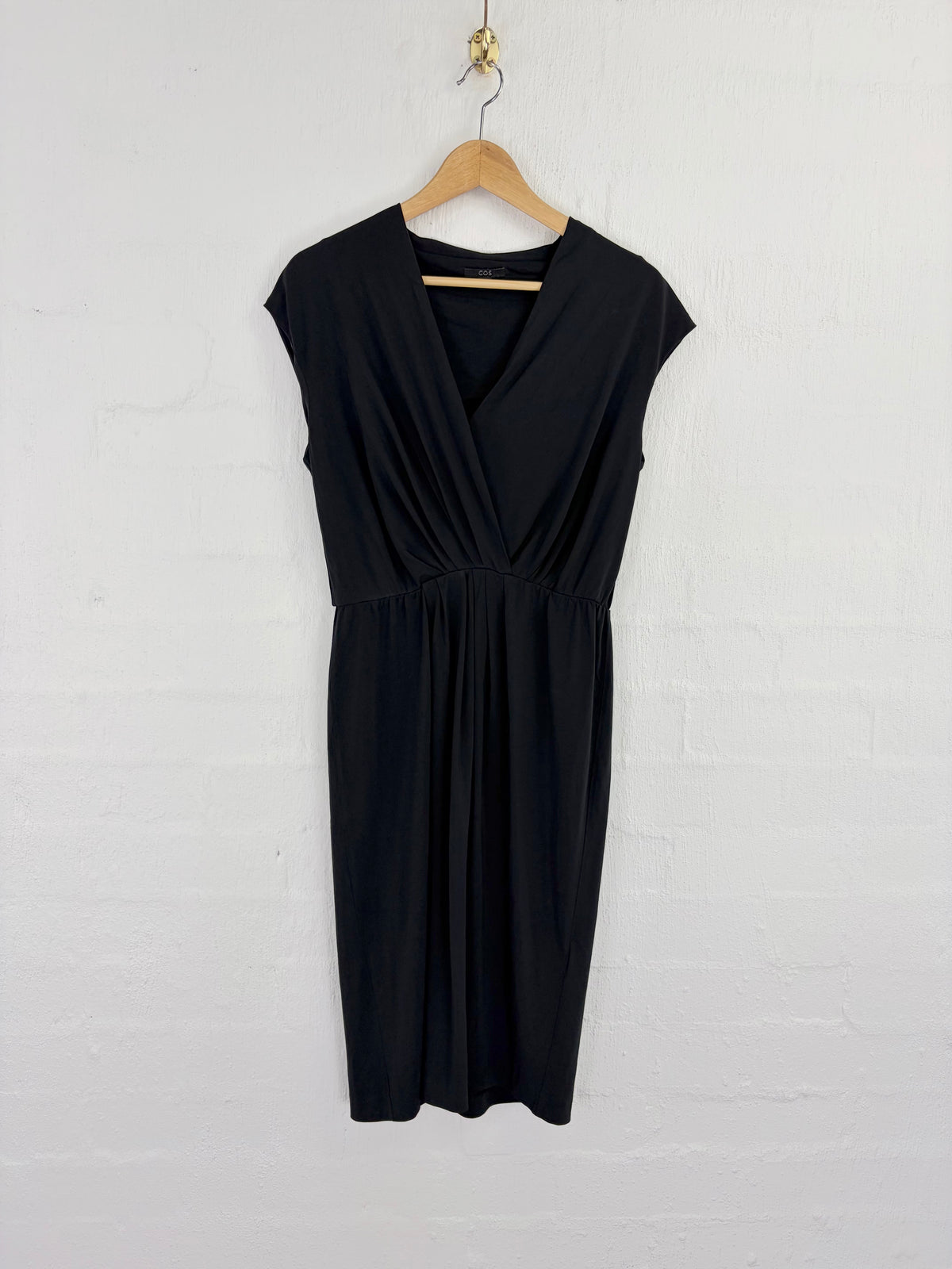 Cos Black Sweetheart Neckline Midi Dress - AU8/10