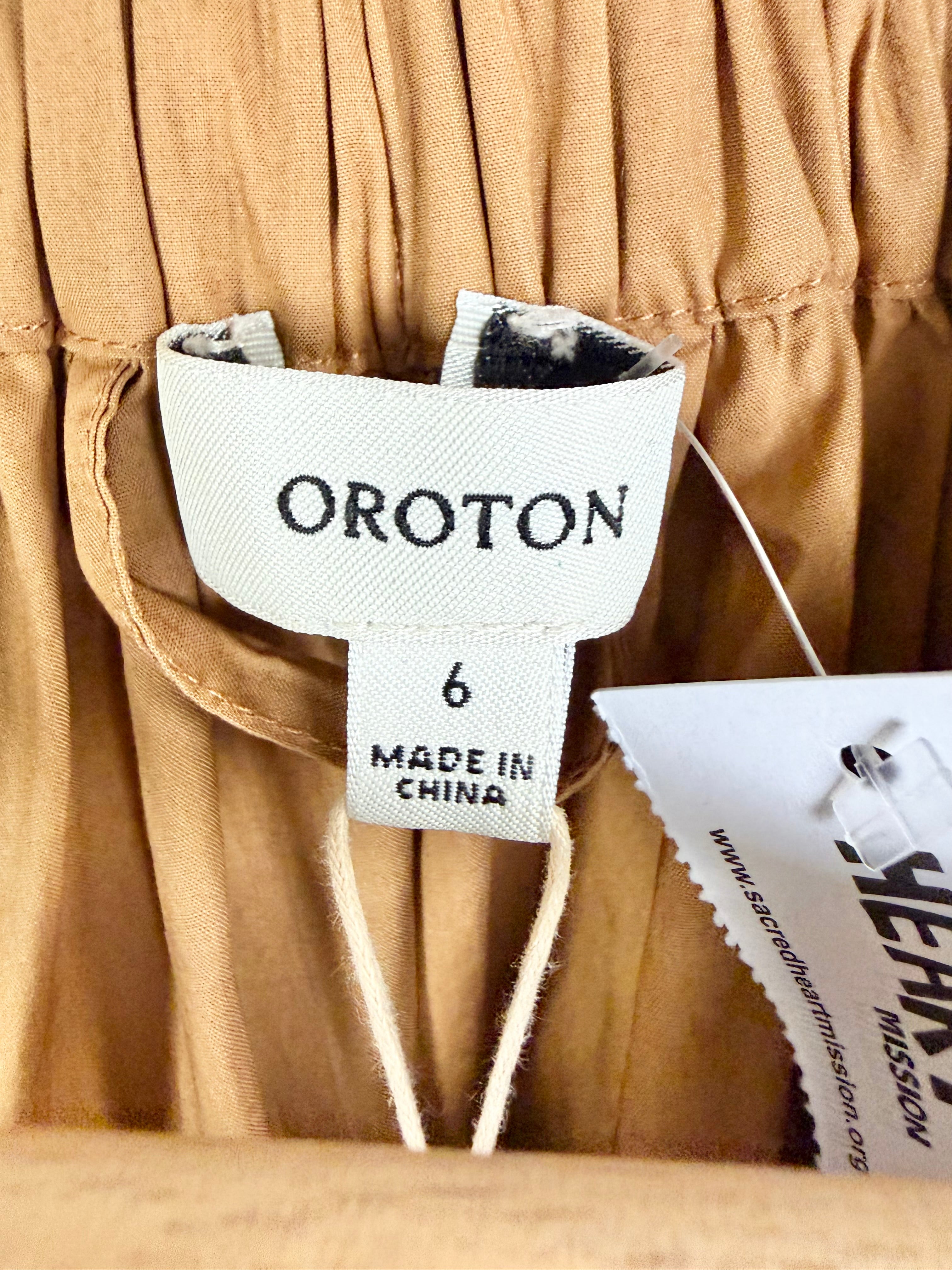 Oroton Cinnamon One Shoulder Gathered Dress - AU6