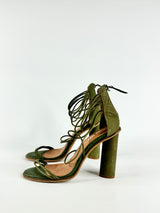 Alias Mae Crocodile Green Leather Pumps - EU39