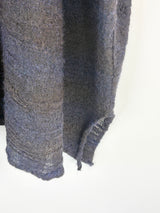 Eskandar Black Mohair & Merino Knit Poncho-Style Sweater - O/S