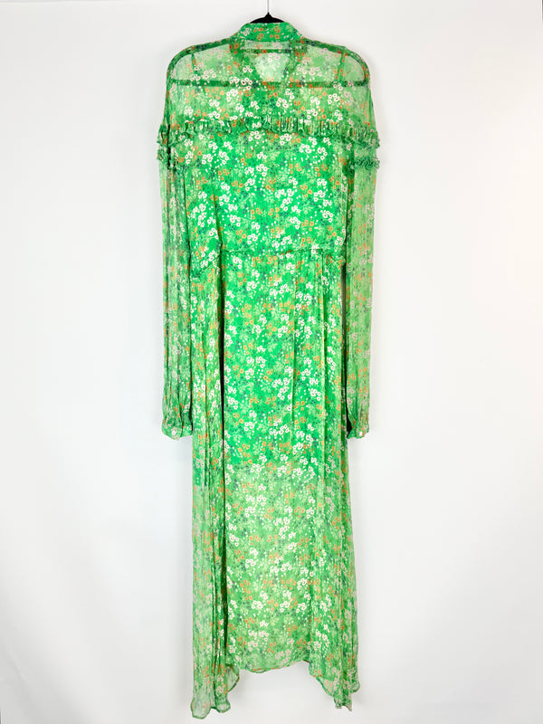 Stevie May Spring Green Sheer Crepe Maxi Dress - AU8/10