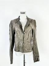 Sylvie Schimmel Lazer Cut Chocolate Leather Jacket - AU8/10