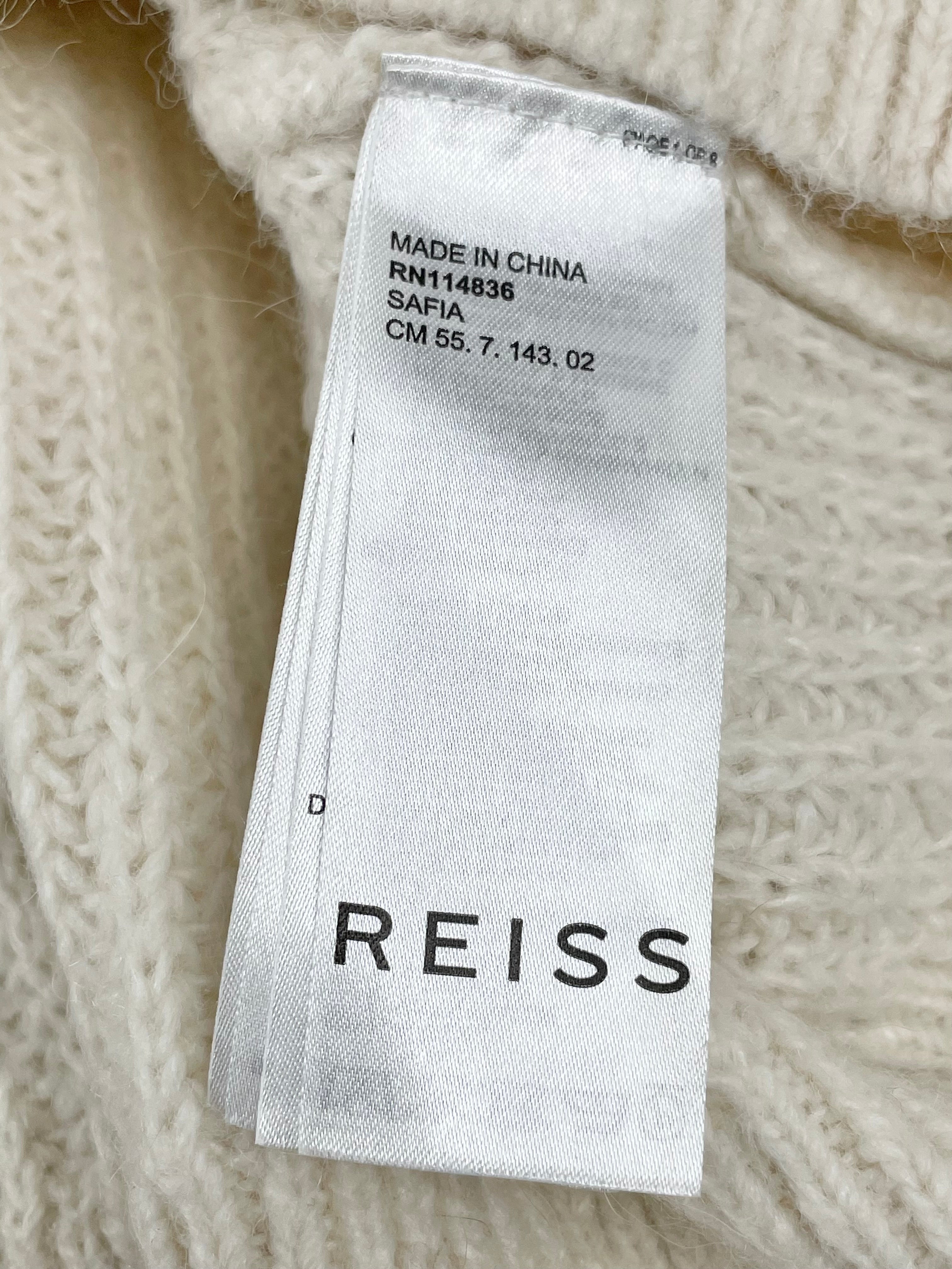 Reiss Cream Ribbed Zip Neck 'Safia' Sweater - AU8