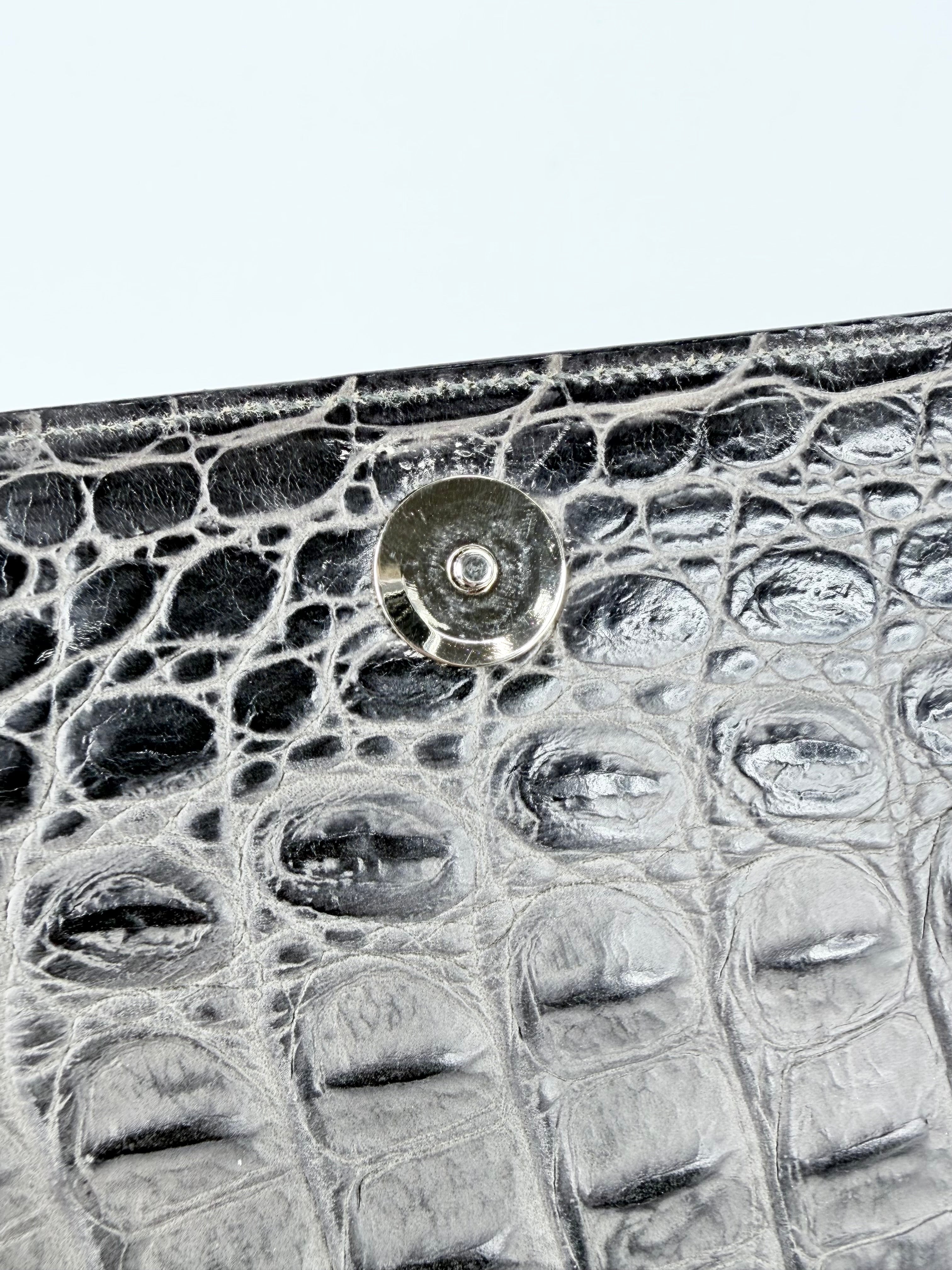 Escada Croc Textured Cross Body Bag