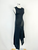 Condotti Black Cotton Asymmetrical Dress - AU8