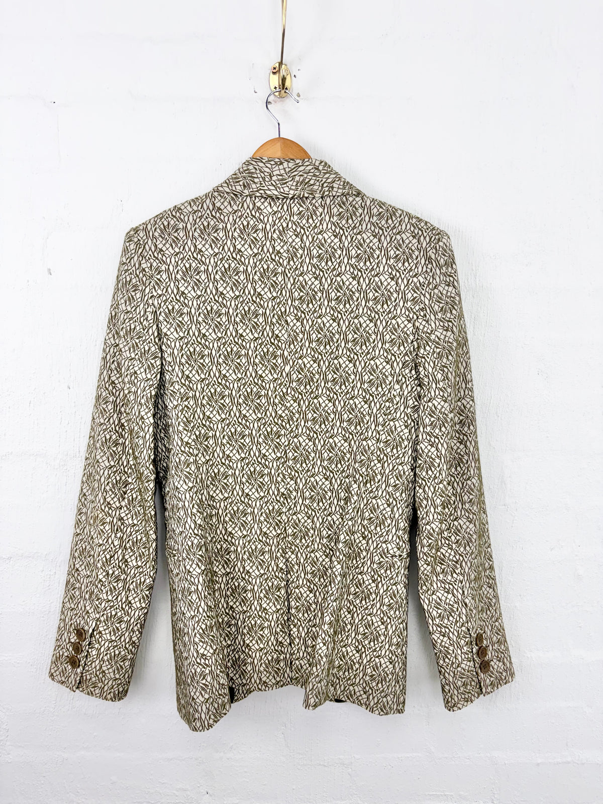 Andysoma Sydney Cream & Moss Green Tailored Blazer - M
