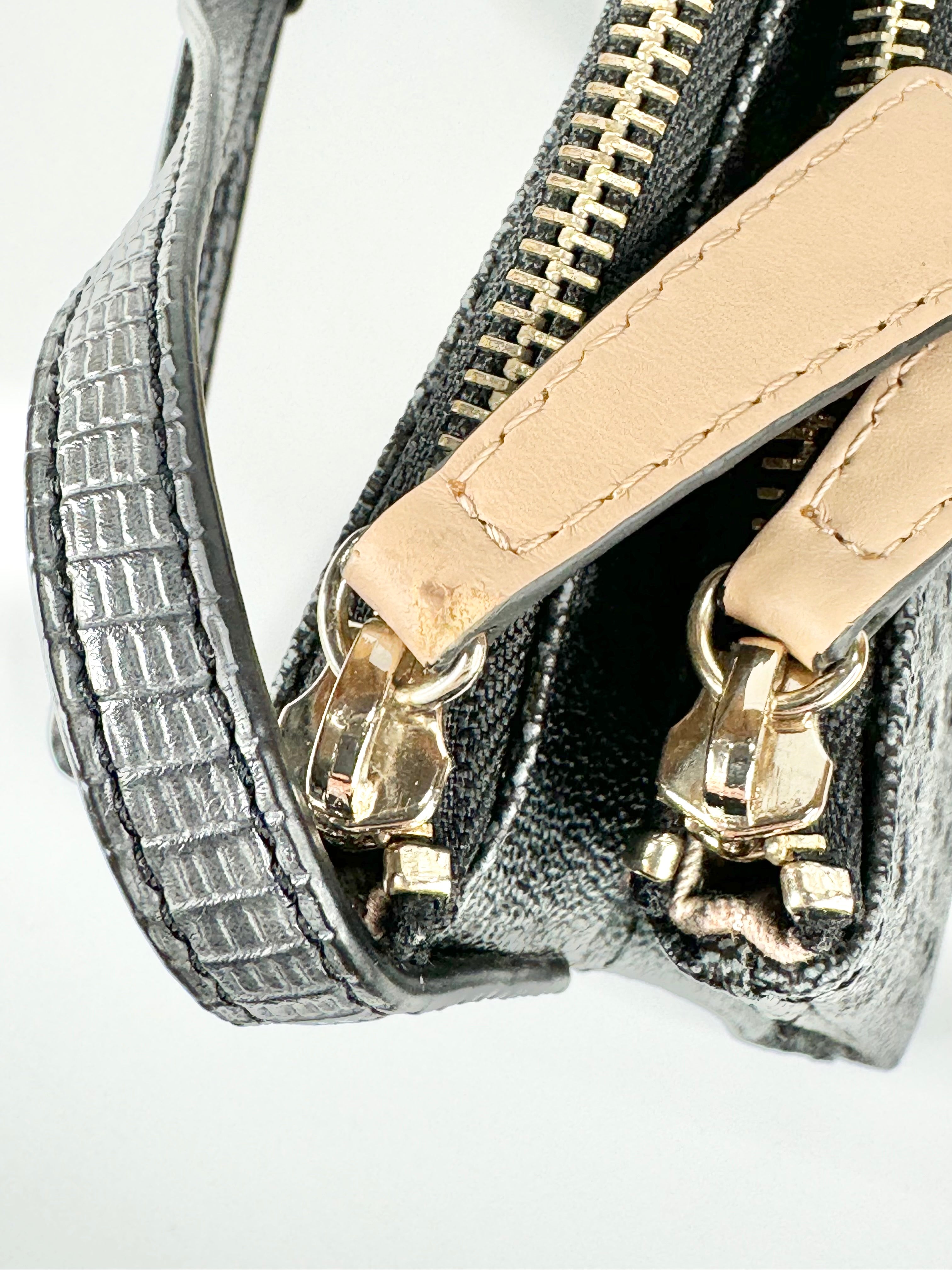 Guess Lazer Cut Grey & Silver Cross Body Bag
