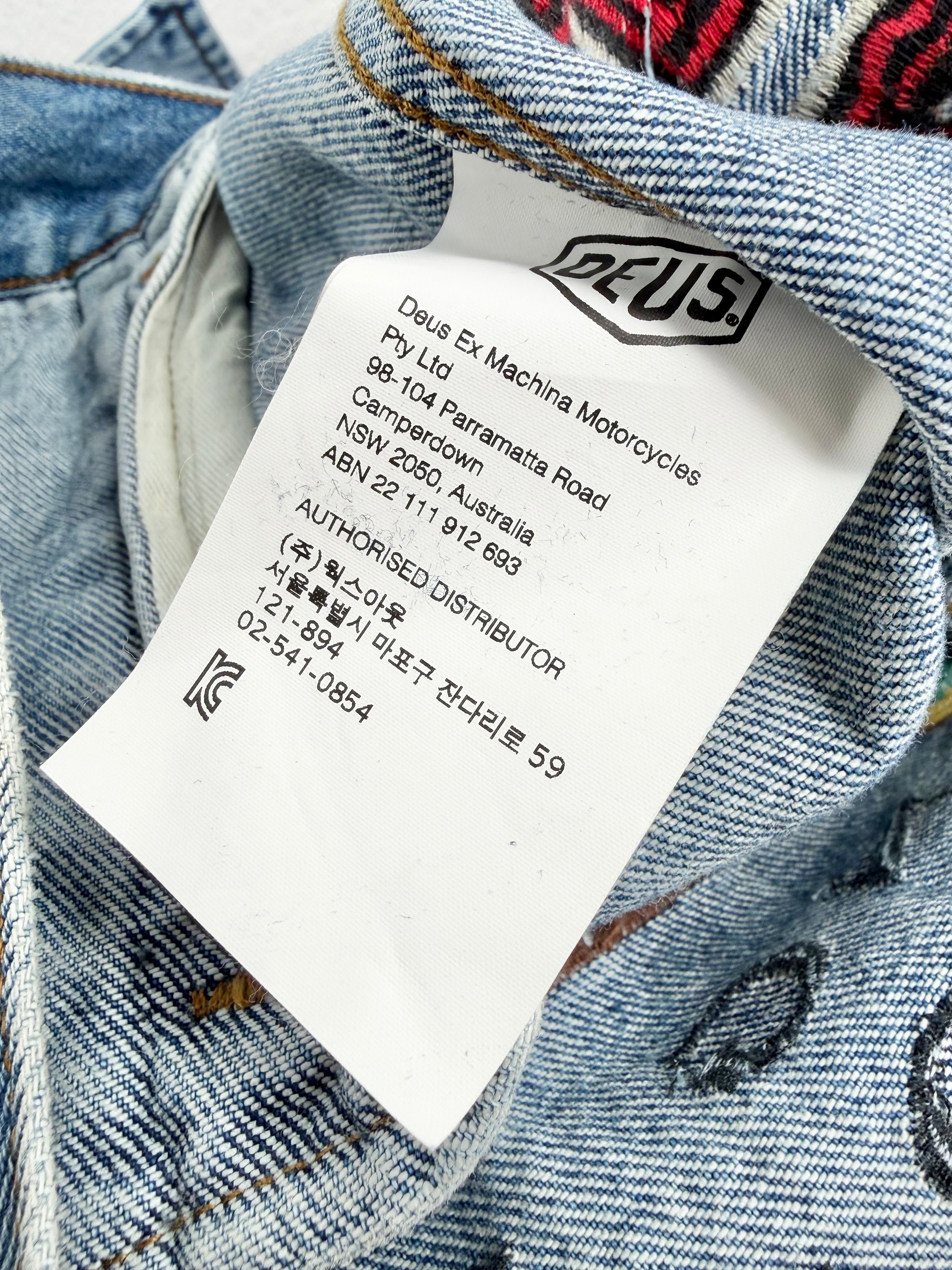 Deus Blue Denim 'Long Walk Home' Snake Patterned Jacket - L