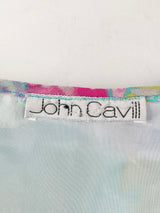 John Cavill Aqua Blue Floral Print Sheer Tank Top - AU14