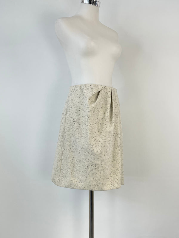 Carven Off-White Speckled Wool Midi Skirt - AU8