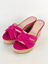 Kate Spade Hot Pink Cork Platform Sandals - 6W