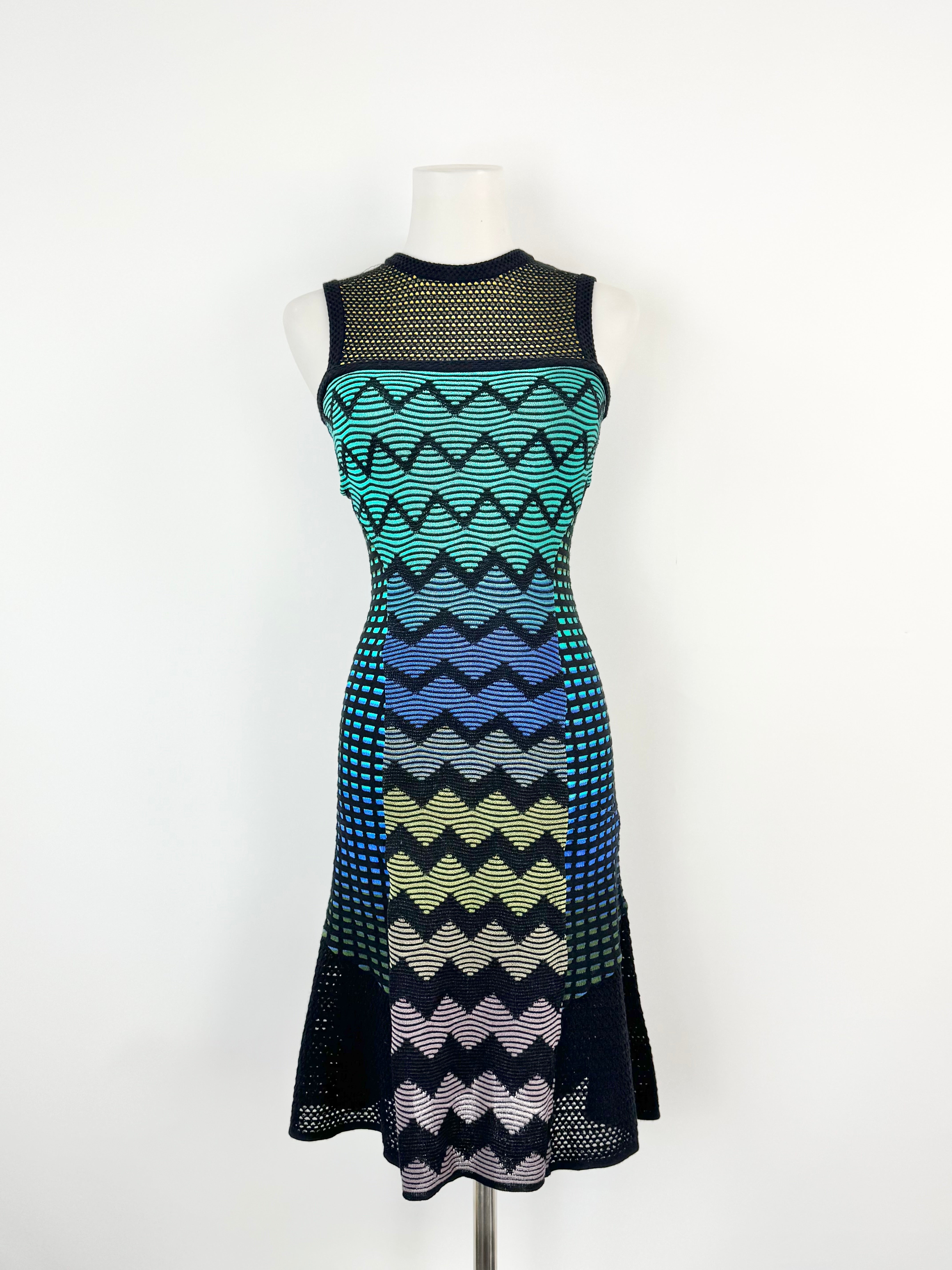 M Missioni Blue, Green & Yellow A-Line Dress - AU6/8