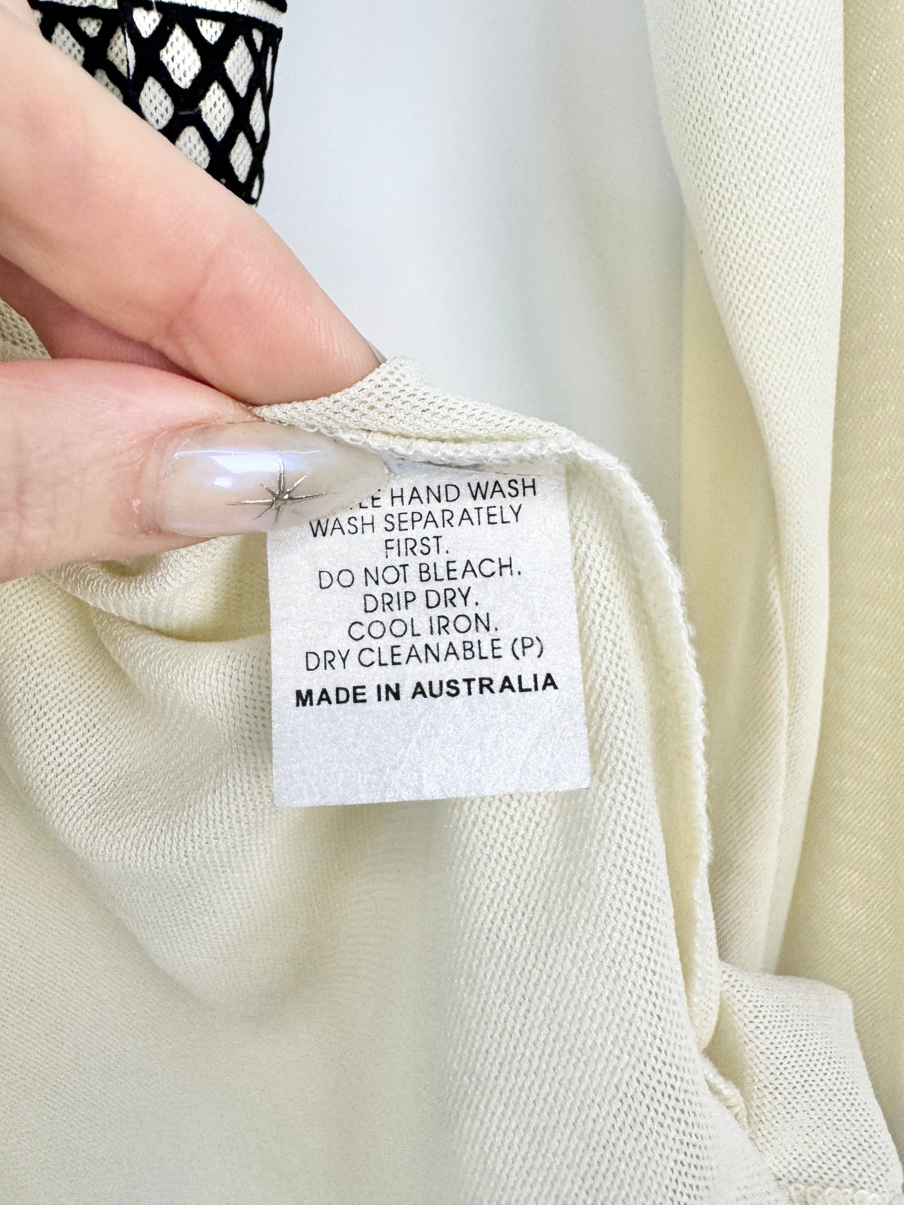 Tiffany Treloar Sheer Nylon Illustrated Long Sleeve Top - AU10