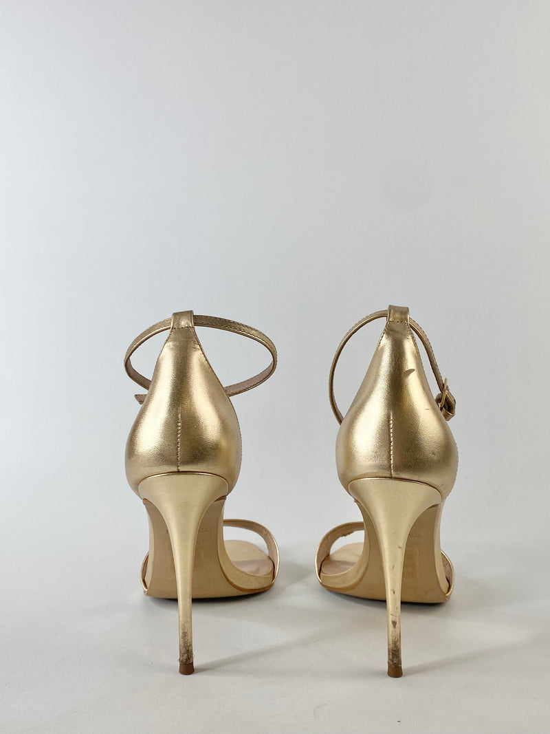 Carvela Kurt Geiger Metallic Gold Stilettos - EU37