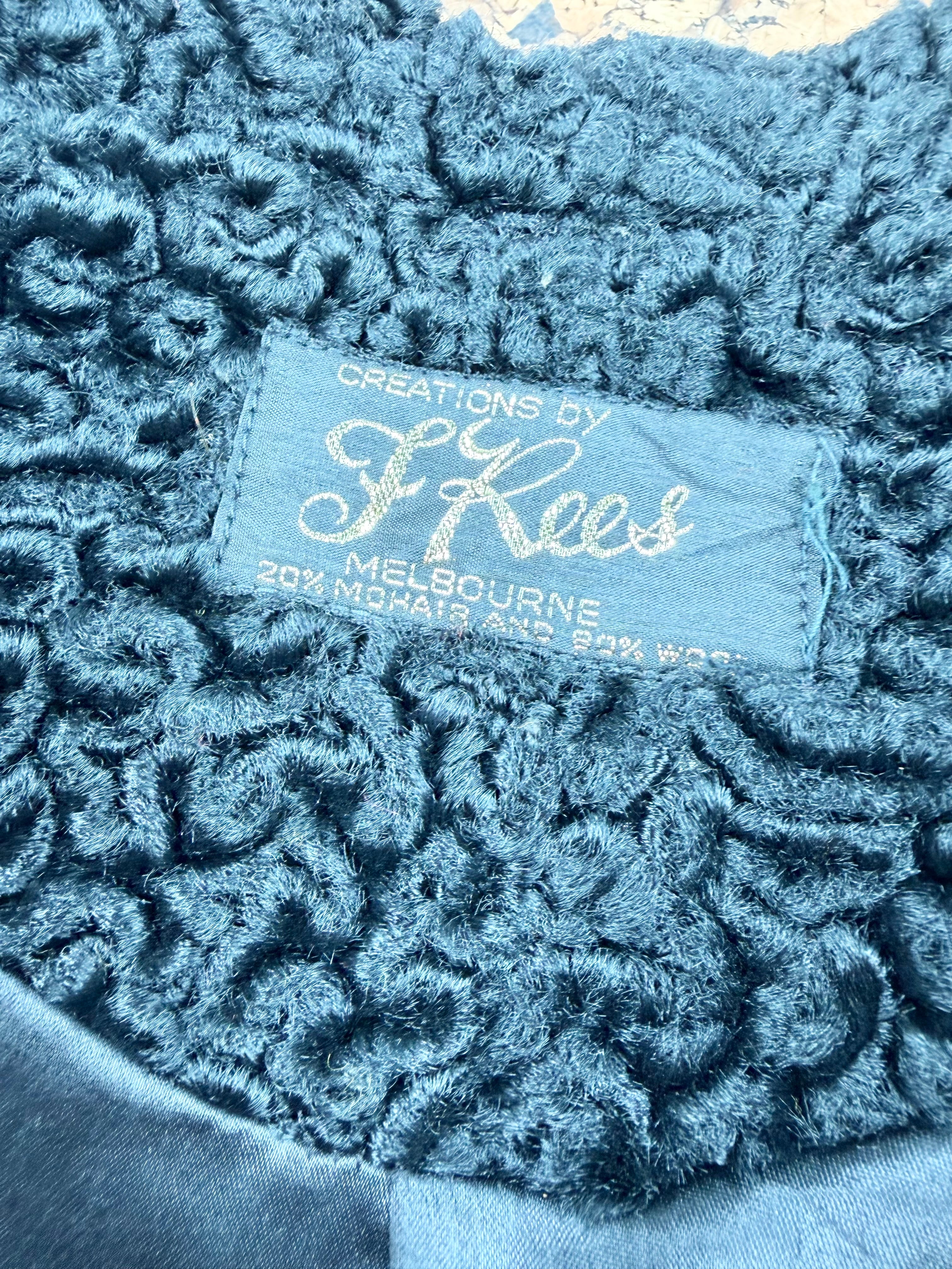 Vintage F. Rees Black Astrakhan Coat - AU12/14