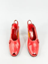 Vintage Philip Heath  'Claudette' Red Dot Sling Backs - EU40