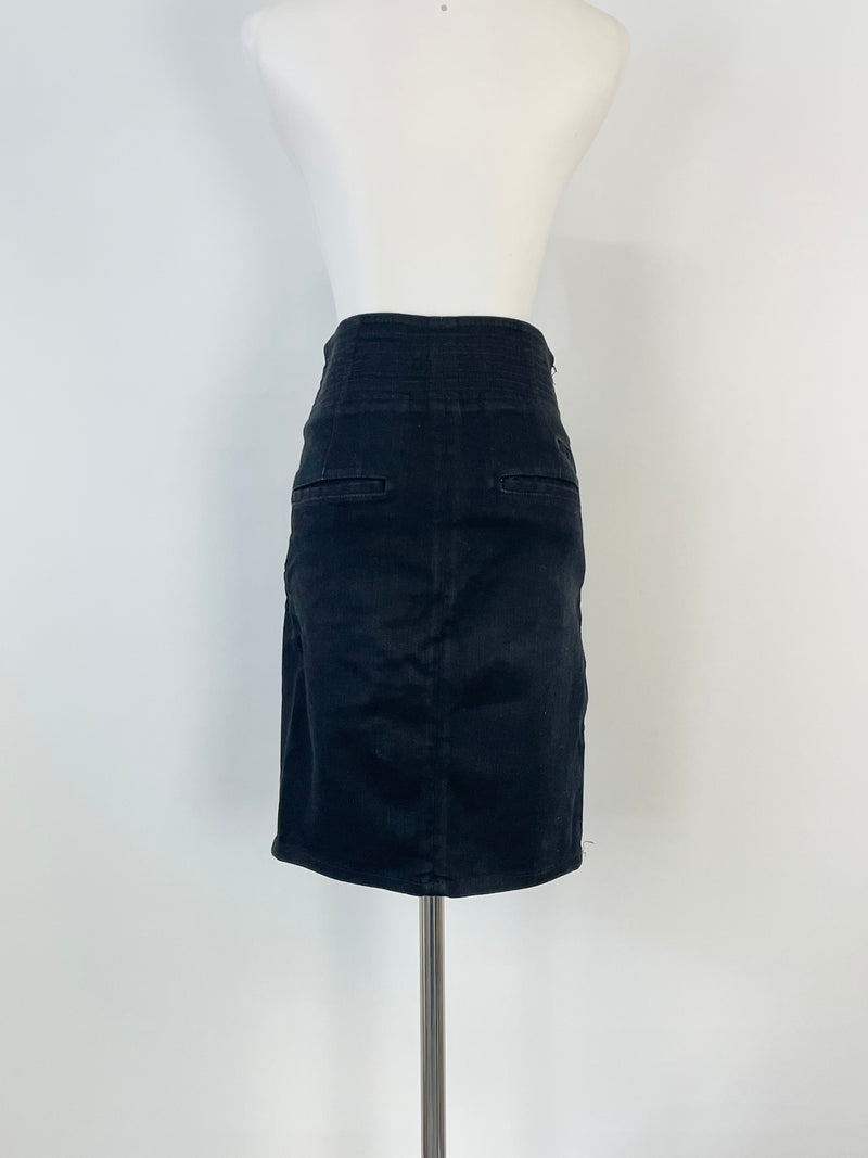 Helmut Lang Black Denim Midi Skirt - AU6/8