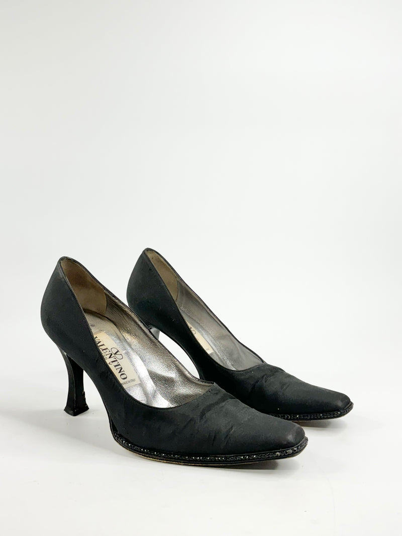 Vintage 'Miss V' Valentino Satin Heels - EU39