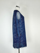 Diane von Furstenberg Blue Speckled Silk Dress - AU10