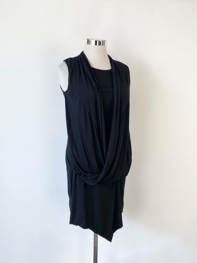 Alpha 60 Black Draped Tunic - AU10/12