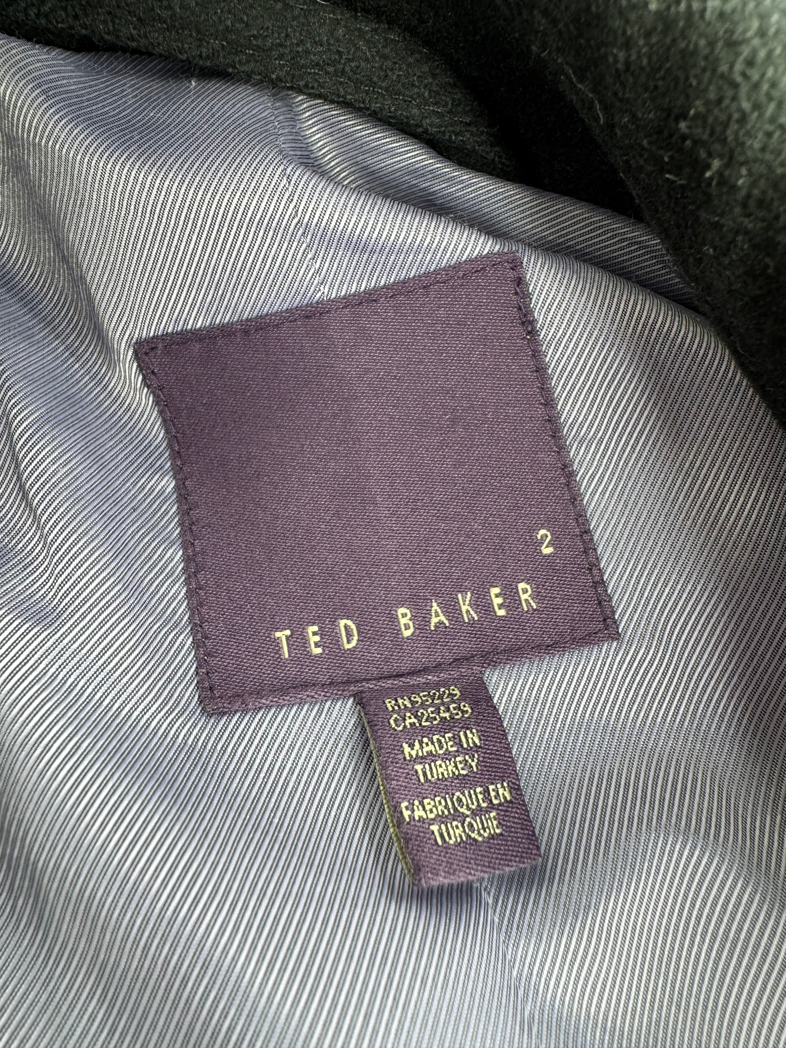 Ted Baker Black Wool Peacoat - S