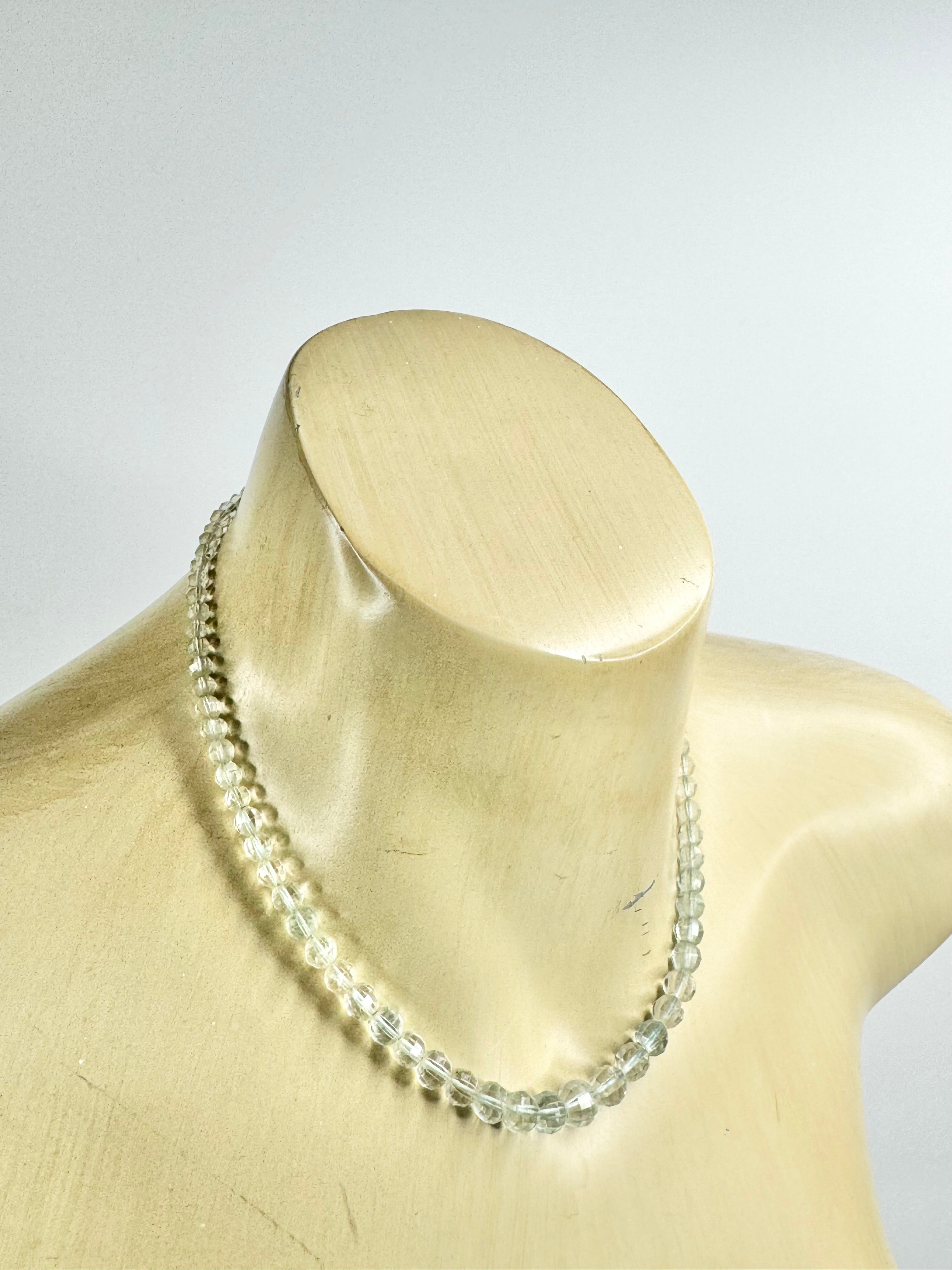 Vintage Aquamarine Beaded Necklace