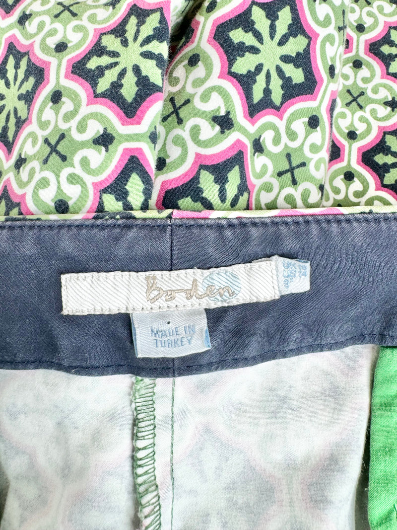 Boden Green Pink & Blue Patterned Shorts - AU18