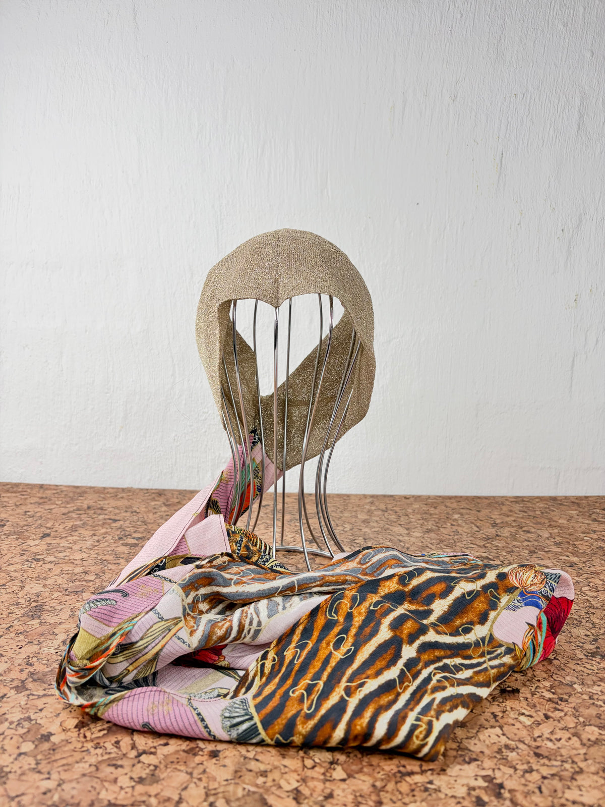 Camilla Pink & Animal Print & Lurex Headscarf