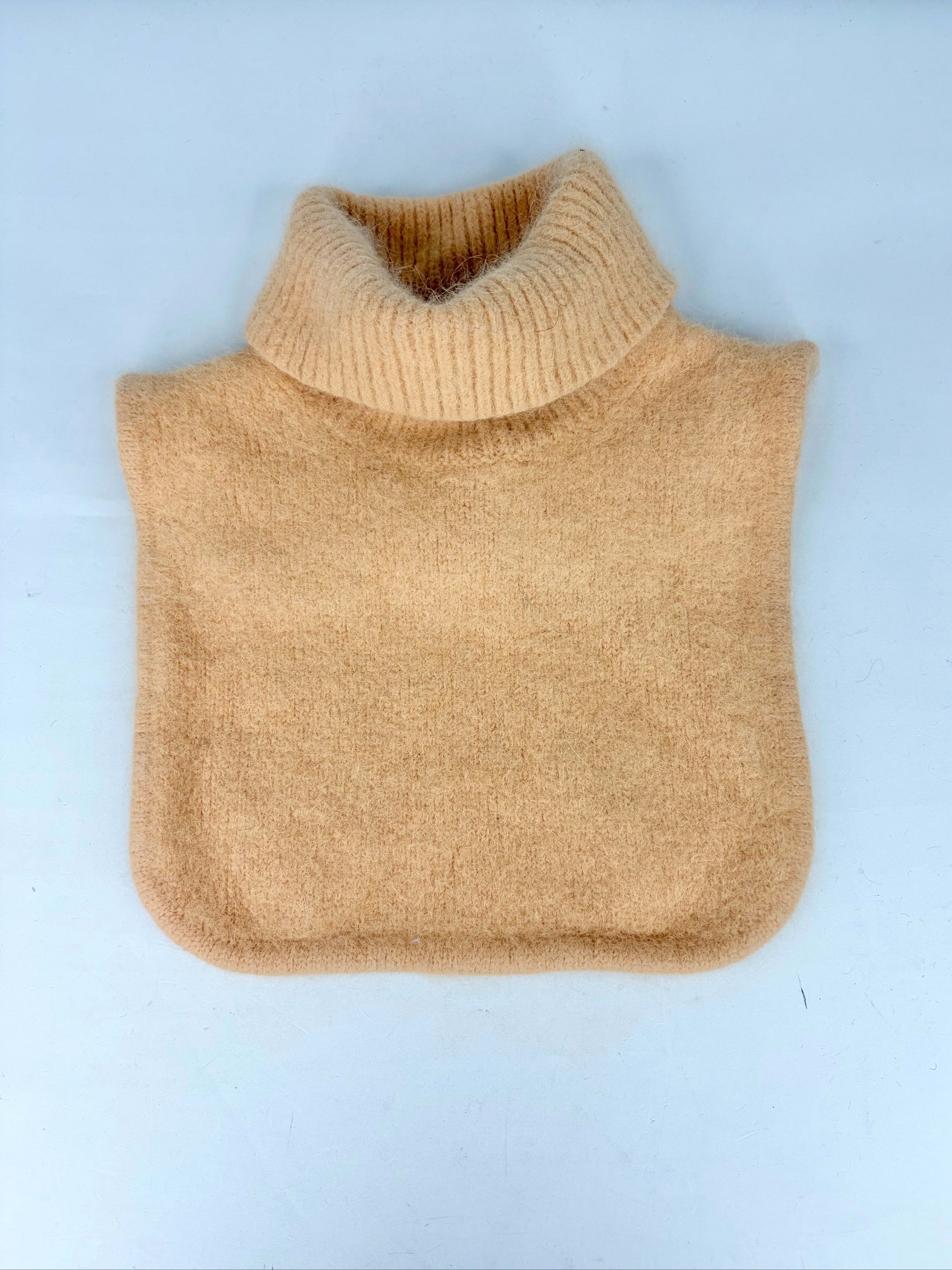 Carven Creamsicle Orange Angora Bib Style Collar