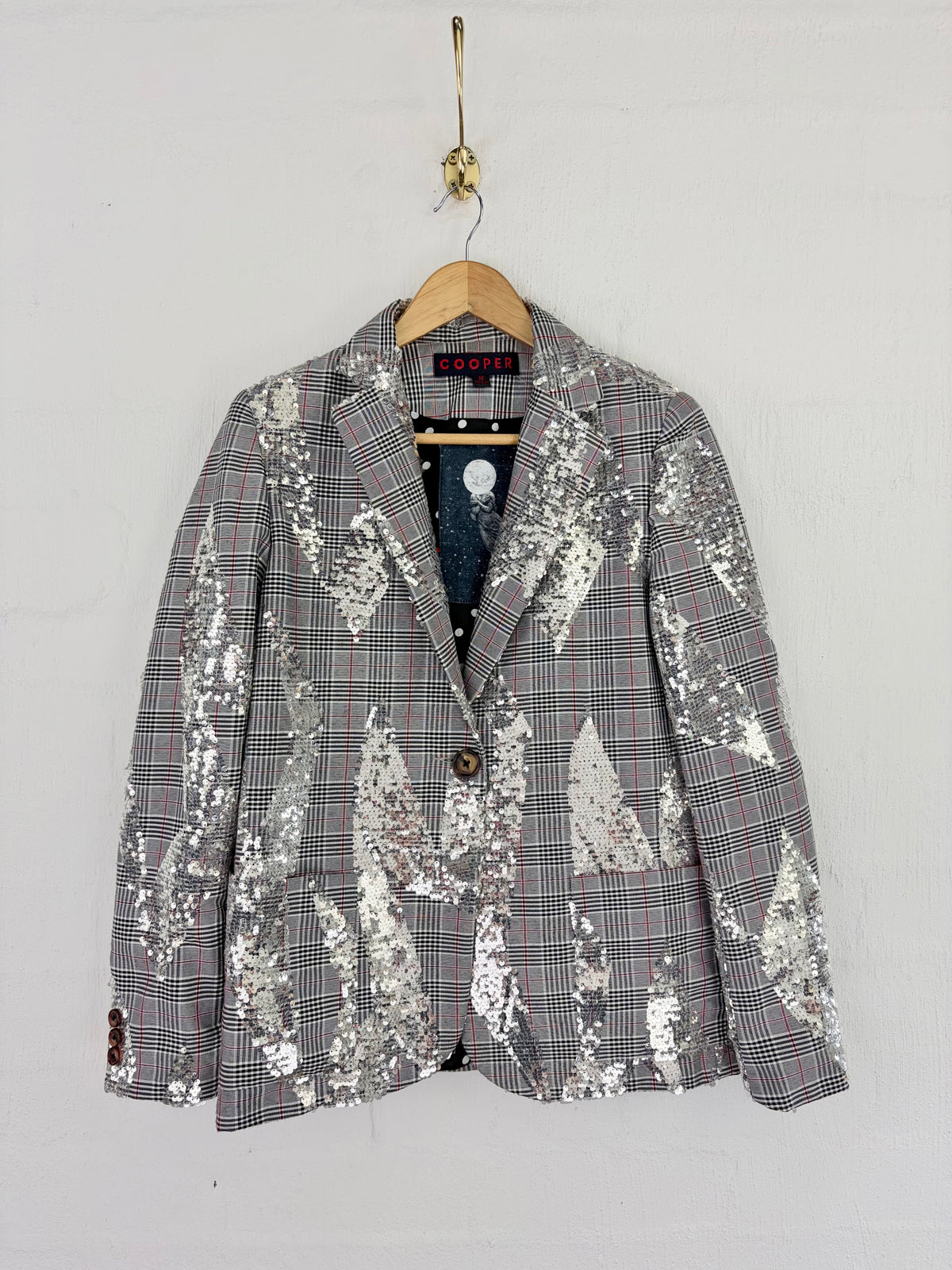 Cooper by Trelise Cooper Black & White 'What A Line Up' Sequin Embellished Blazer - AU8