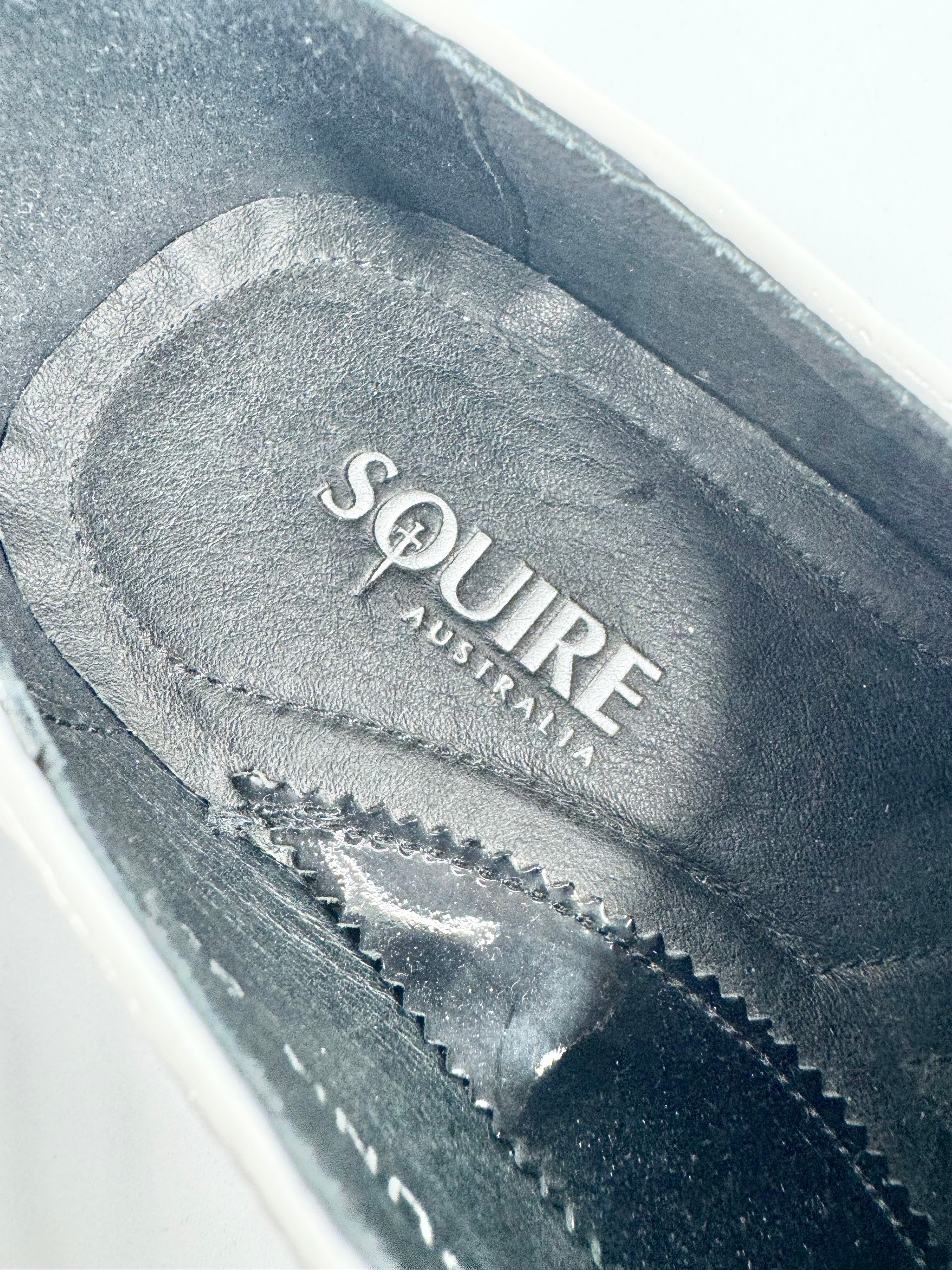 Square Australia Black & White 'Tuxedo' Patent Leather Lace Ups - EU39