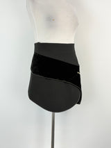 Christopher Esber Black Asymmetric-Velour Panel Mini Skirt - AU12