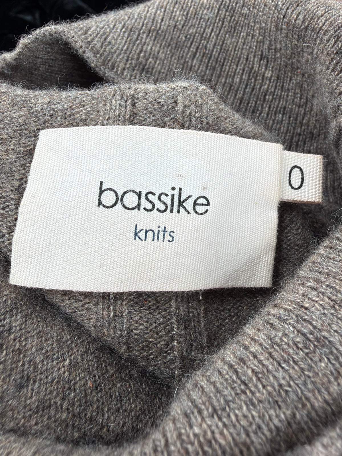 Bassike Mottled Taupe Cashmere Roll Neck Sweater - AU8/10