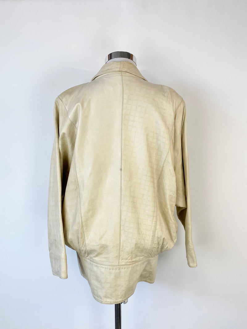 Vintage Sirocco Cream Leather Jacket - AU10/12