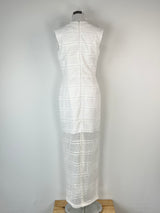 Nicholas White Diamond Lace Deep V-Neck Gown - AU10